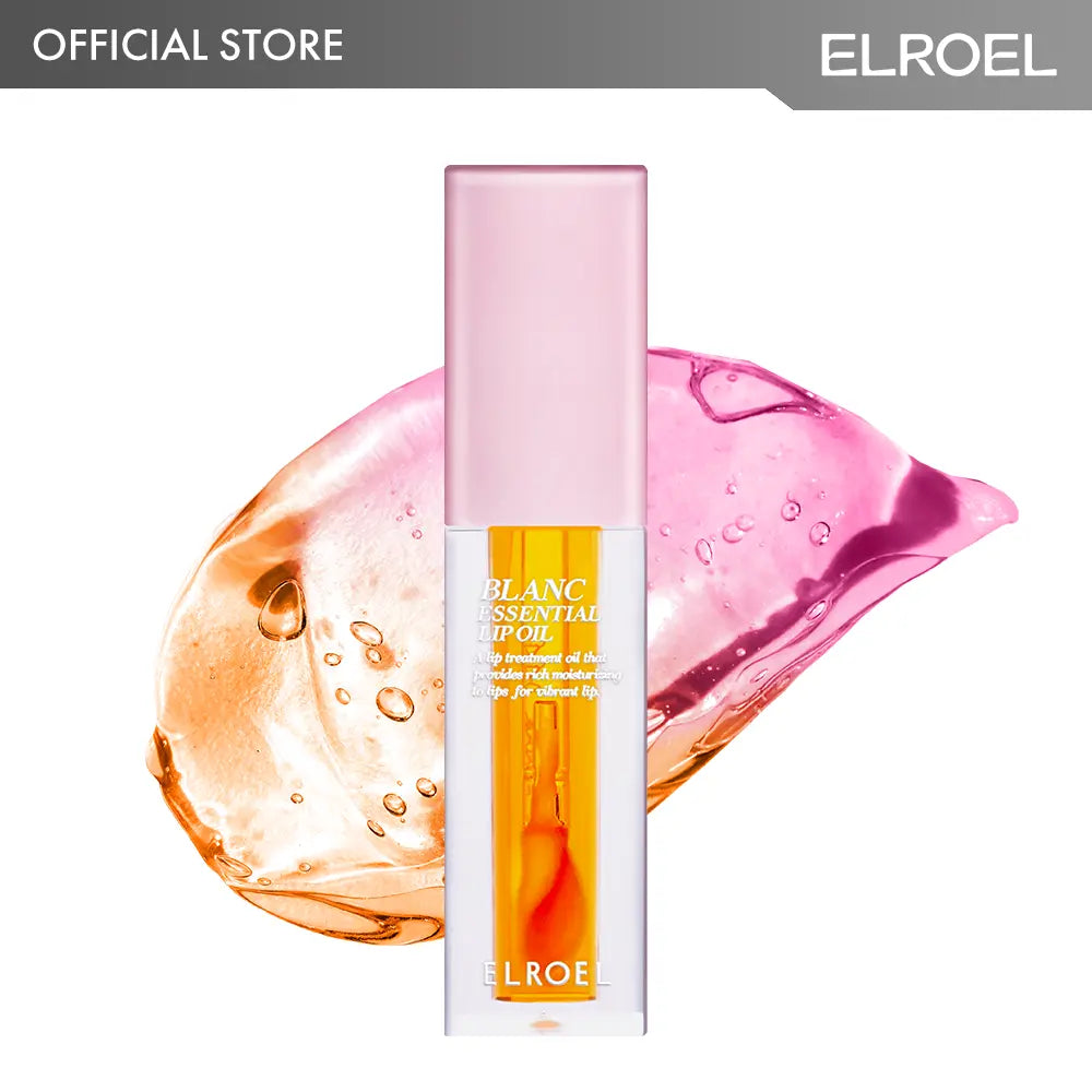 ELROEL Blanc Essential Lip Oil - Official Product 50HR Moisturizing & Hydrating Korean Lip Gloss Makeup with 6 Botanical Extracts - Lightweight, Non-Sticky Clear Essence Overnight Repair 0.15 Fl Oz #Summervibes