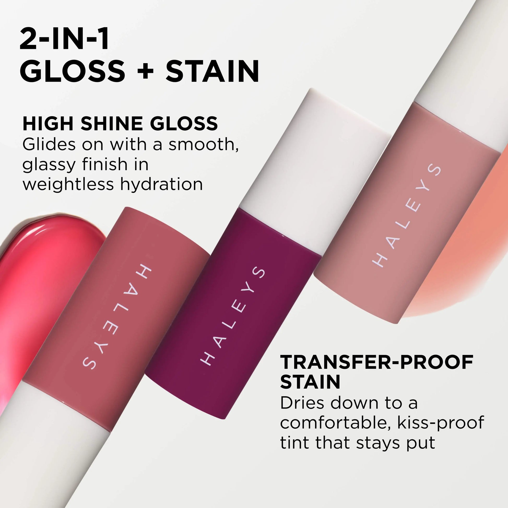 HALEYS Beauty Re-Dew Lip Stain - Glossy Hydrating Formula, Kiss-Proof & Transfer-Proof, Long-Lasting Comfortable Finish, No Stickiness or Dryness