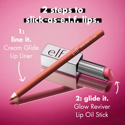 E.L.F. Glow up Lip Trio - 3-Piece Set for Day to Night Look in Rose Beige or Black Cherry Shades - Lipgloss, Lipstick
