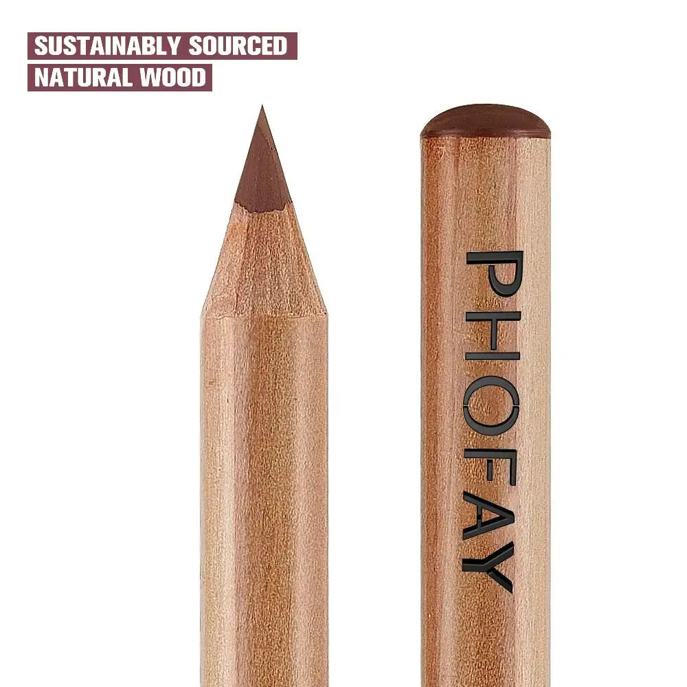 PHOFAY 12 Shades Nude Lip Liner Kit | Waterproof & Ultra-Smooth Lip Pencils | Perfect Gift Set for Daily Makeup