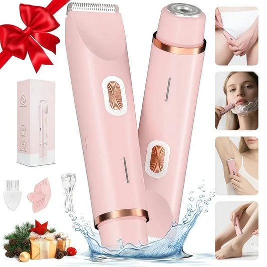 Home USB Hair Removal Dual Head Electric Cordless Body Shaver, Portable Painless Hair Removal Device, Electric Women'S Bikini Shaver, Suitable for Shaving Legs, Arms, and Armpits