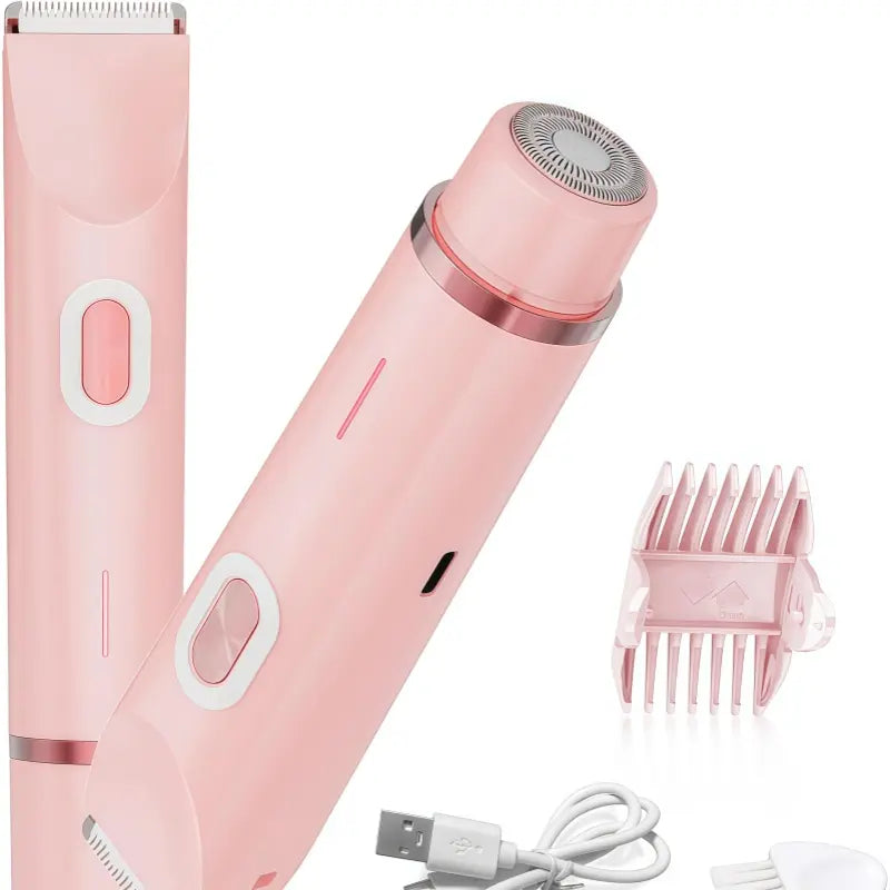 Home USB Hair Removal Dual Head Electric Cordless Body Shaver, Portable Painless Hair Removal Device, Electric Women'S Bikini Shaver, Suitable for Shaving Legs, Arms, and Armpits