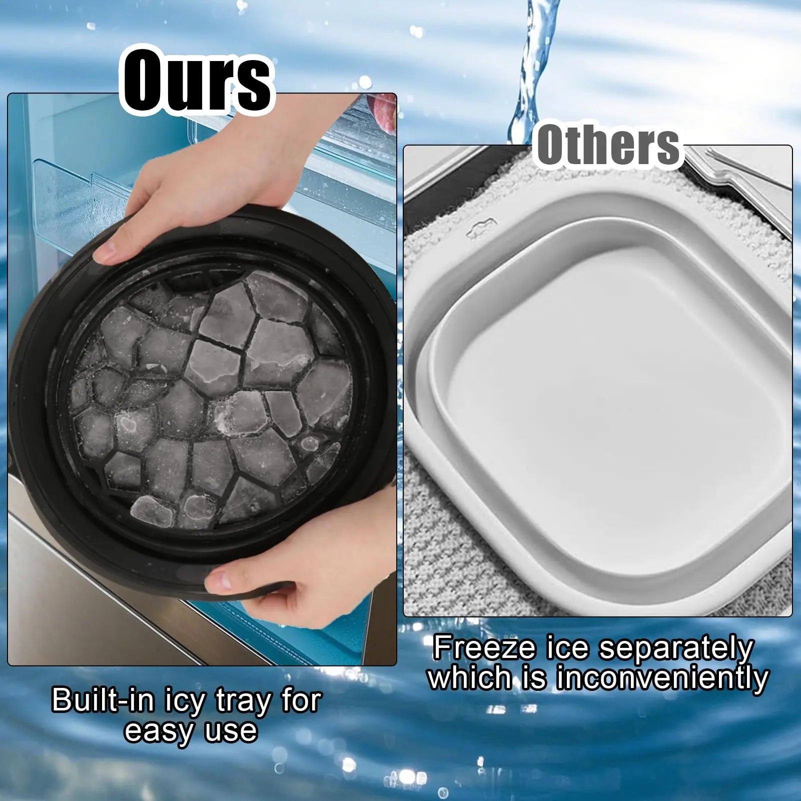 Ice Tray-Face Bowl for Ice with Built-In – Collapsible Silicone Facial Ice Bath Bowl for Cold Plunge Therapy, Skin Tightening Portable Spa Tool for Home & Travel Ice Bath Bowl, Facial Plunge Bowl for Skin Tightening
