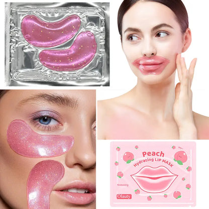 30Pcs Crystal Collagen Eye Mask & Lip Mask Set, Effectively Nourishes the Lip & Eye Skin, Travel Size Gel Mask, Perfect Gift for Your Girlfriend and Mother for Birthday, Mother'S Day, Valentine'S Day or Christmas(15Pcs Eye Mask + 15Pcs Lip Mask)