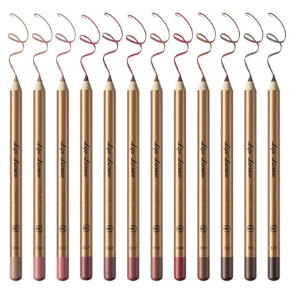 Easy Coloring Lip Liner Pencil Set, 12Pcs/Box Matte Lip Liners, Long-Lasting Matte Lipliner for All Occasions, Lip Makeup Cosmetic Kit, Lip Product