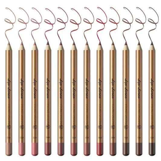 Easy Coloring Lip Liner Pencil Set, 12Pcs/Box Matte Lip Liners, Long-Lasting Matte Lipliner for All Occasions, Lip Makeup Cosmetic Kit, Lip Product
