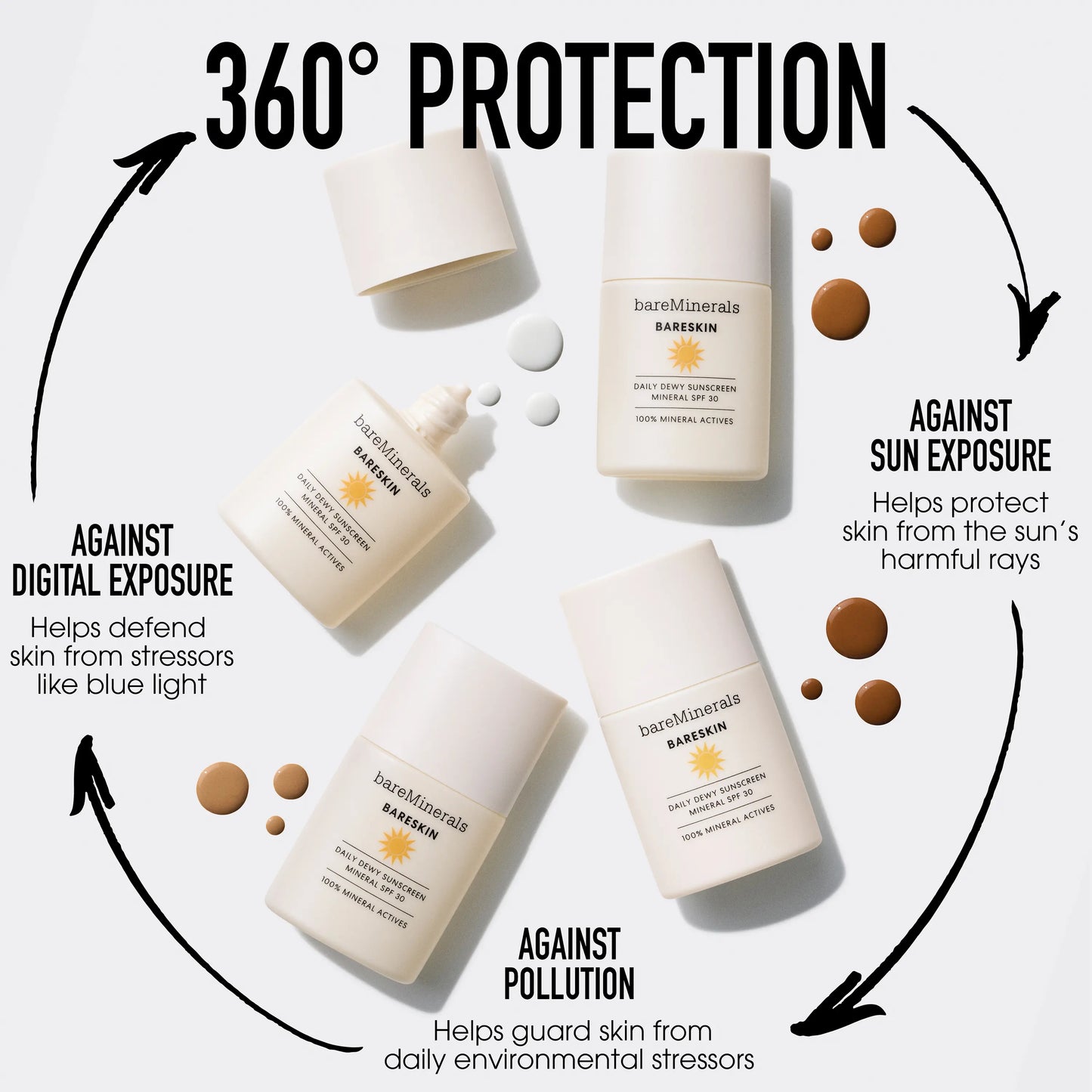 Bareminerals Dew It All Duo: Dew in One Cheek and Lip Stick + Daily Dewy Sunscreen Mineral SPF 30 - Balm Makeup