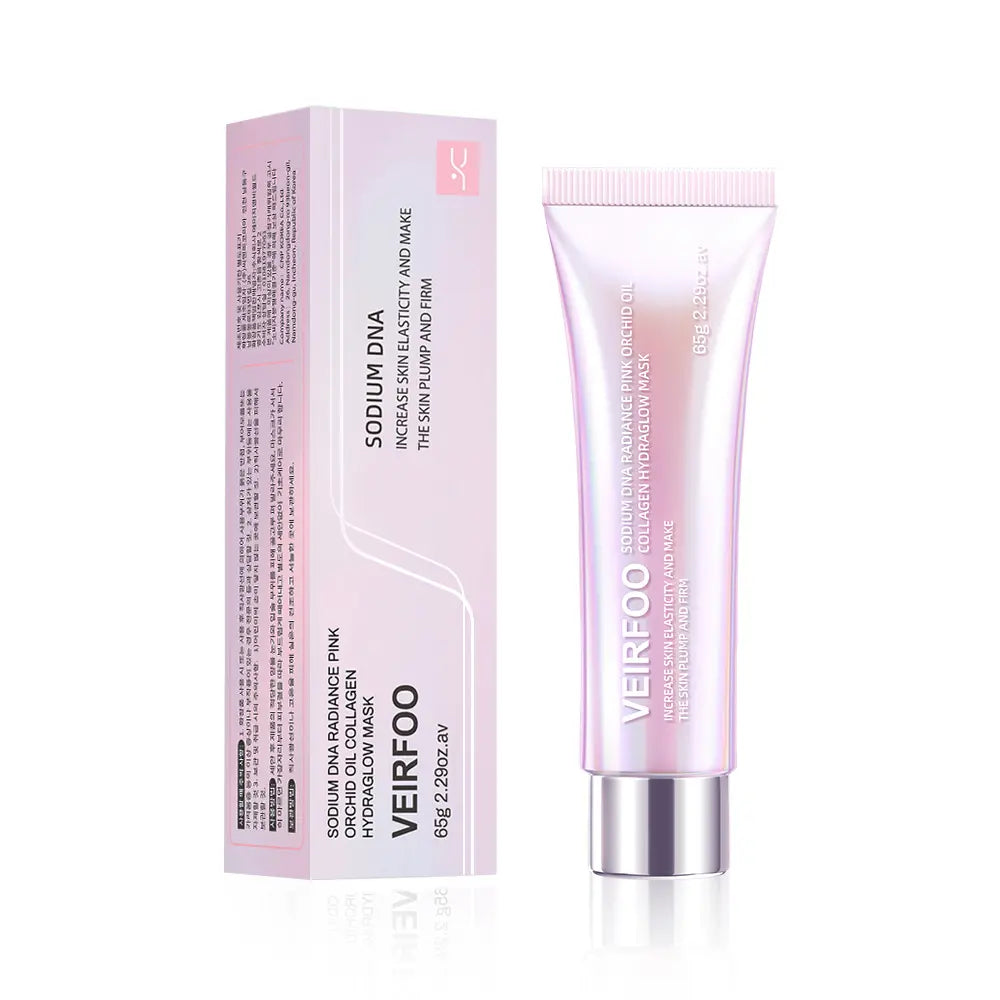 【Veirfoo】Korean Brands Sodium DNA Radiance Pink Orchid Oil Collagen Hydraglow Mask for Radiant Skin Hydration and Elasticity 65G