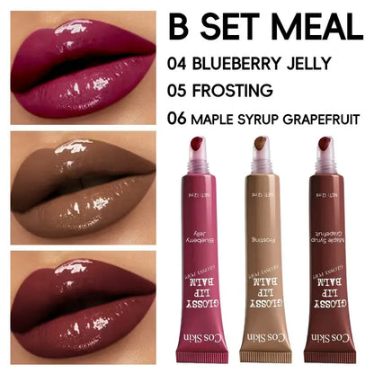 Glossy Lip Gloss, Lip Tint, and Liquid Lip Balm in 6 Shades. Lightweight, Moisturizing, and Luminous, with Long-Lasting Shine and a Natural Finish. Perfect for Any Occasion. Makes a Great Gift.