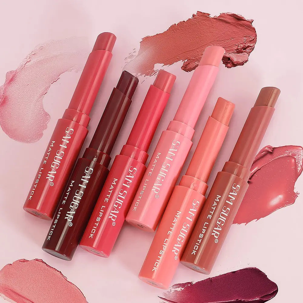 6-Piece Velvet Matte Lipstick Set, Long-Lasting High Pigmentation, Waterproof, Non-Staining, Perfect Makeup Gift for Women, Lip Kit Sets