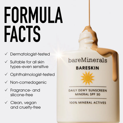 Bareminerals Dew It All Duo: Dew in One Cheek and Lip Stick + Daily Dewy Sunscreen Mineral SPF 30 - Balm Makeup