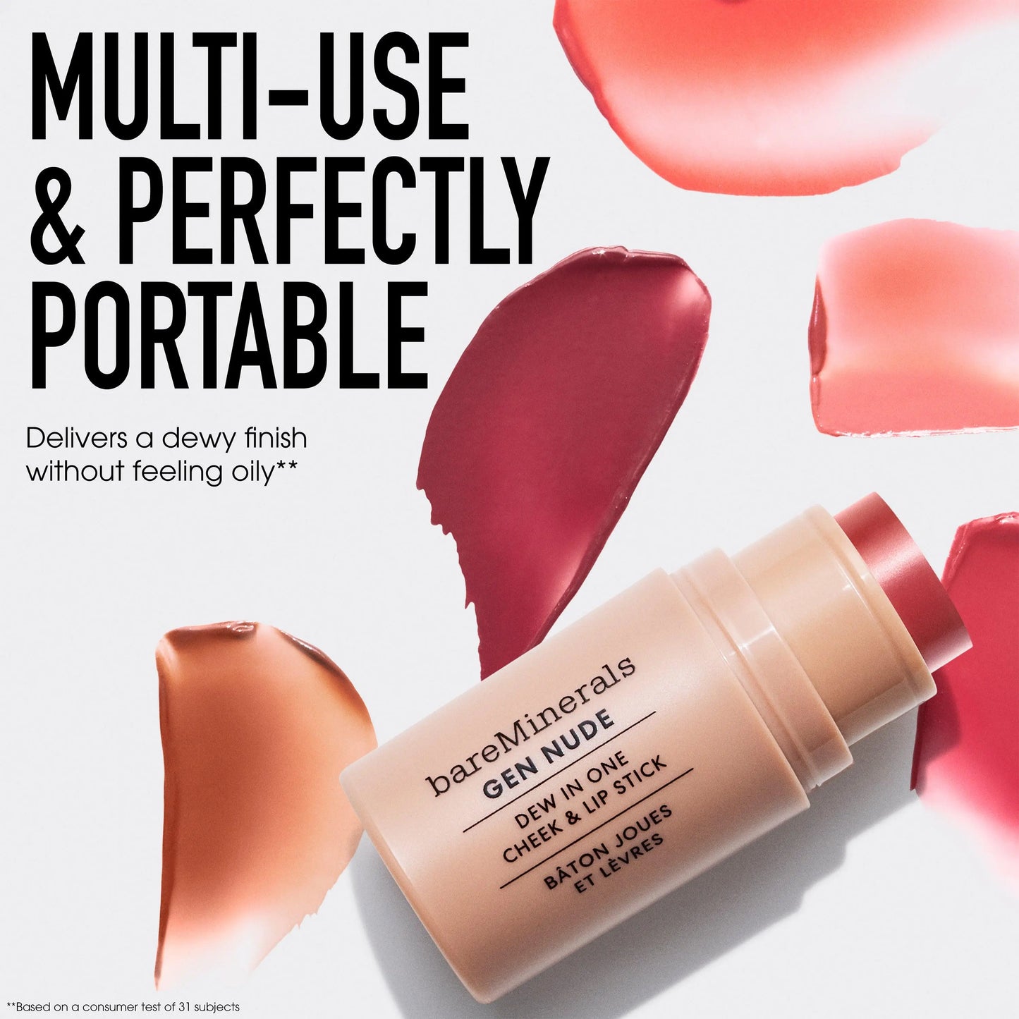 Bareminerals GEN NUDE Dew in One Cheek & Lip Stick - Muti-Use, Portable, Hydrating Formula for Smoother Lips and Cheeks