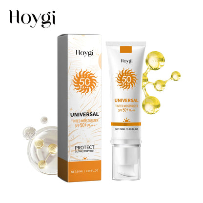 Universal Tinted Sunscreen SPF50+ PA+++ - Moisturizing Sun Lotion with Natural Light Coverage Protective