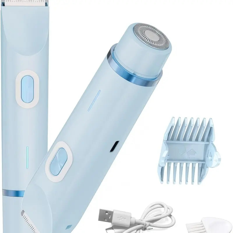 Home USB Hair Removal Dual Head Electric Cordless Body Shaver, Portable Painless Hair Removal Device, Electric Women'S Bikini Shaver, Suitable for Shaving Legs, Arms, and Armpits