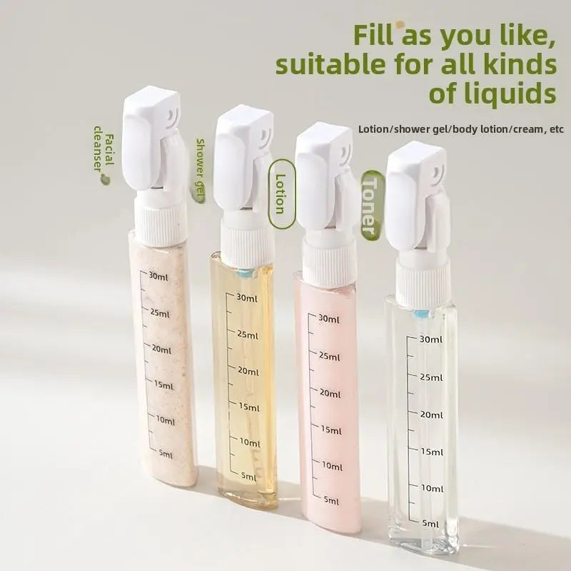 4-In-1 Portable Cosmetic Shampoo Dispensing Bottle Storage Bottle Plastic Travel Friendly Compact Design, Easy to Carry