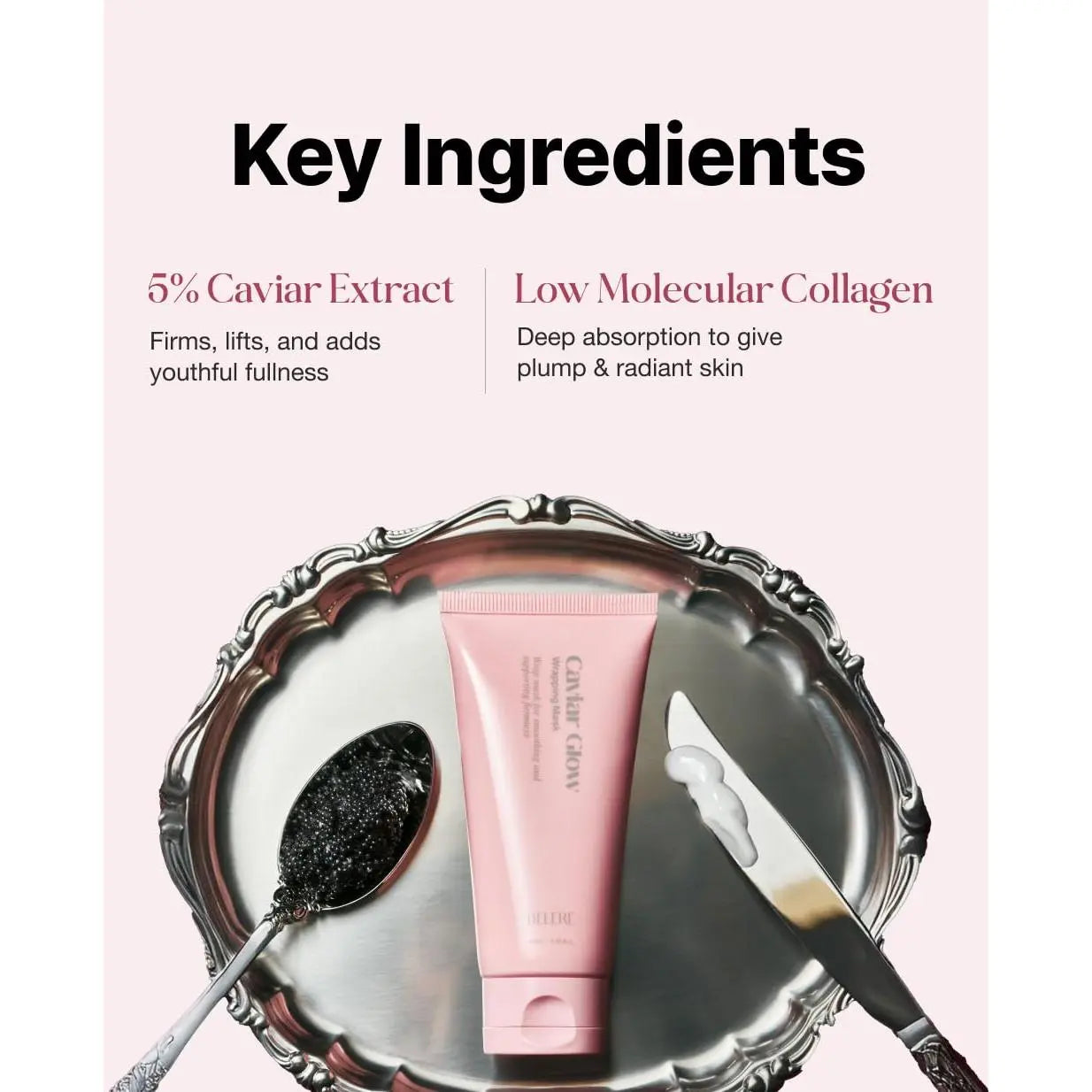 Delere Caviar Glow Collagen Wrapping Mask | Korean Peel off Face Mask for Glowing Skin and Visible Skin Tightening, 3.4Oz