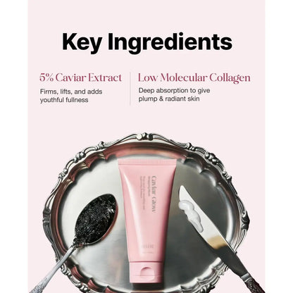 Delere Caviar Glow Collagen Wrapping Mask | Korean Peel off Face Mask for Glowing Skin and Visible Skin Tightening, 3.4Oz