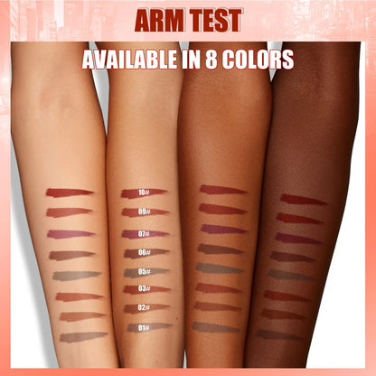 Precision Lip Liner Stain - Super Matte Labial Line Pen, Long-Lasting Color Fixation, Smudge-Proof Silky Lip Definer, 8 Sexy Nudes