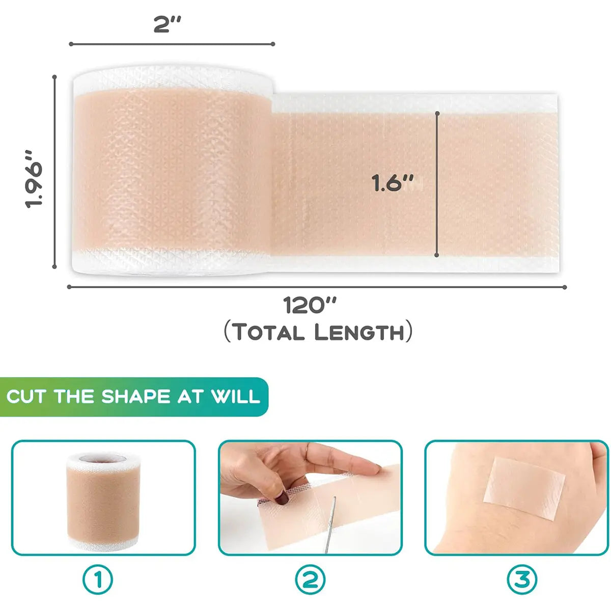 2026 Upgrade Silicone Scar Tepe for C-Section, Acne, Buruns & Keloids - Hypoallergenic Scar Care Sheets, Fast Healing, Suitable for All Skin Tayes (1.6"X 59" Roll-1.5M)