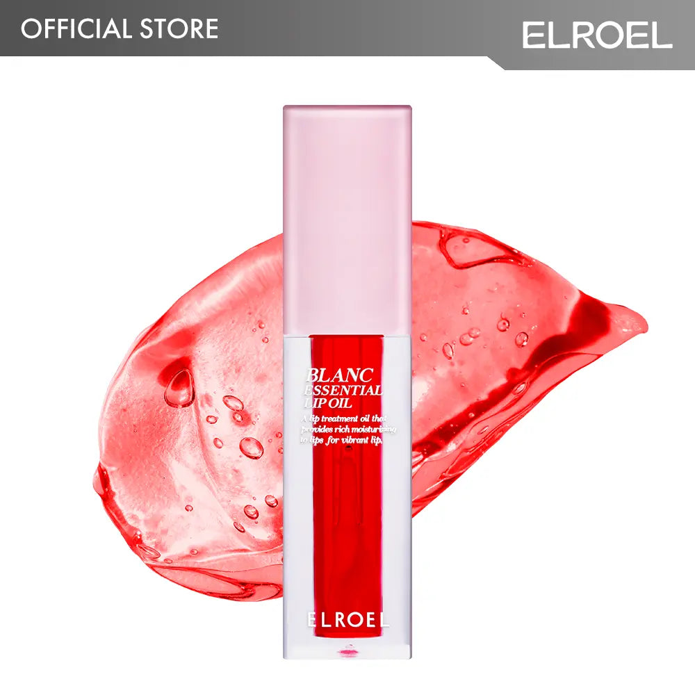ELROEL Blanc Essential Lip Oil - Official Product 50HR Moisturizing & Hydrating Korean Lip Gloss Makeup with 6 Botanical Extracts - Lightweight, Non-Sticky Clear Essence Overnight Repair 0.15 Fl Oz #Summervibes