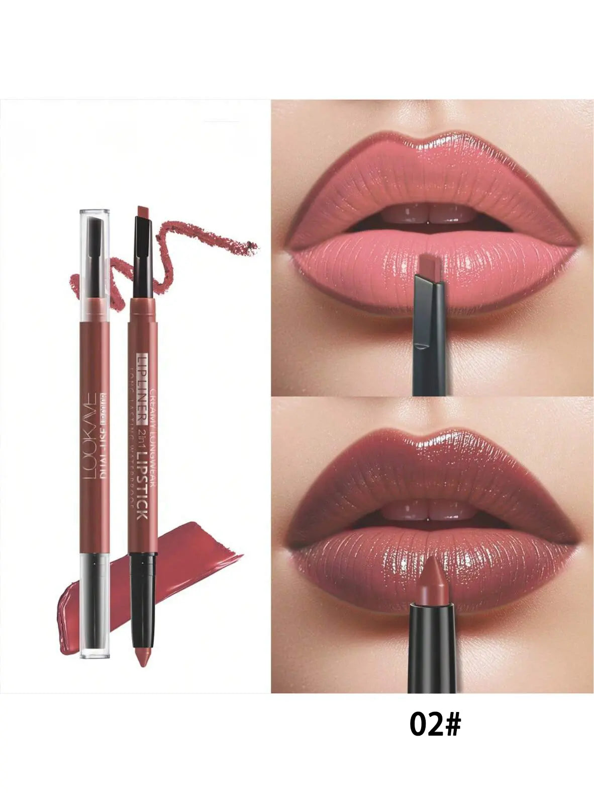 Dual Use Lip Color Matte Lip Liner Makeup Set Waterproof Long Lasting Lipstick Pencil Non Stick Cup Glossy Smooth Lip Tint Easy to Use Beauty Daily Cosmetic