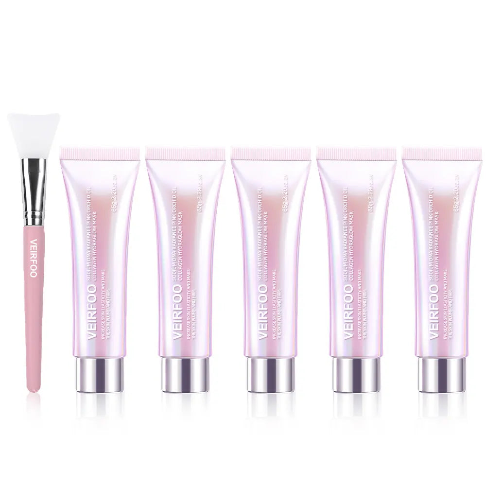 【Veirfoo】Korean Brands Sodium DNA Radiance Pink Orchid Oil Collagen Hydraglow Mask for Radiant Skin Hydration and Elasticity 65G
