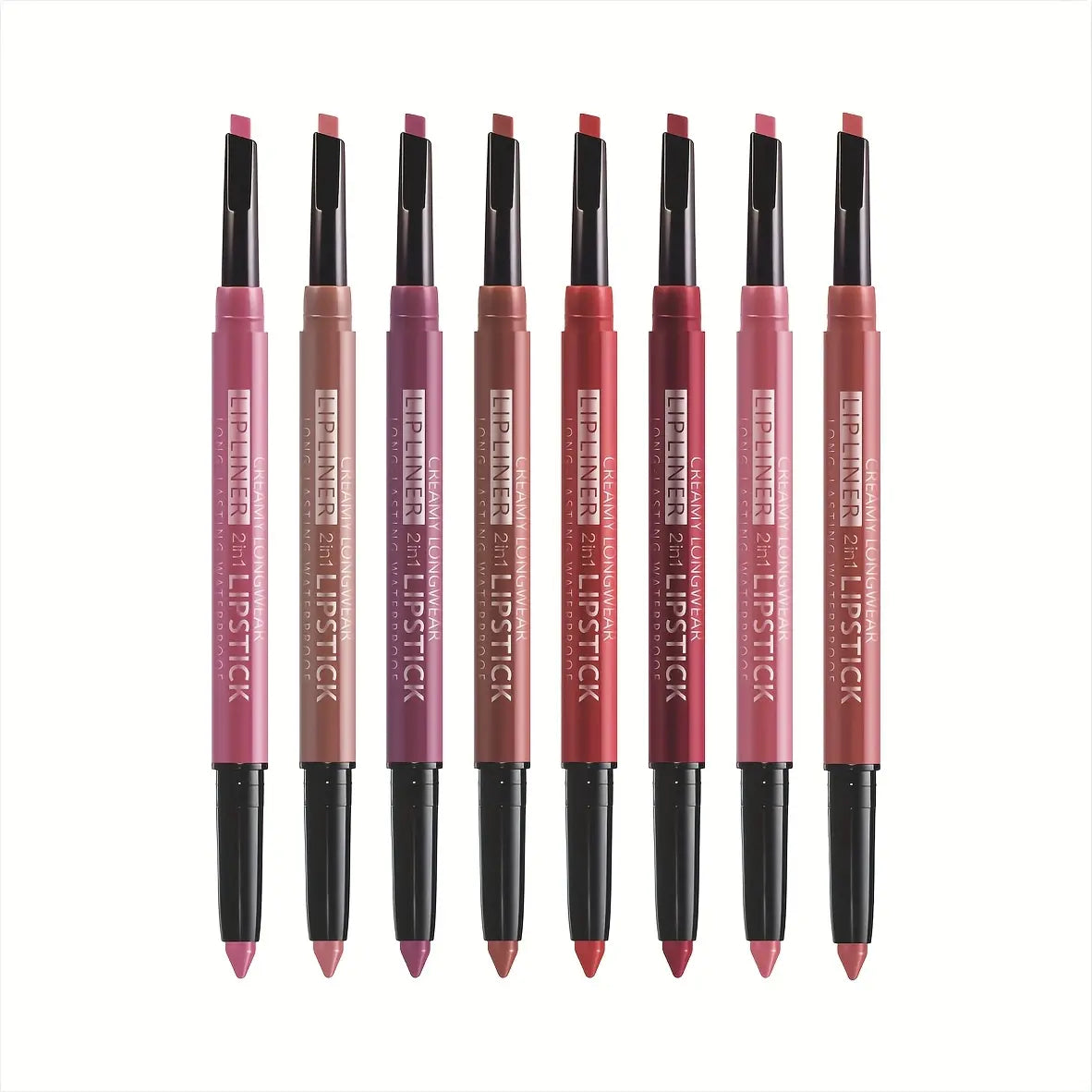 Dual Use Lip Color Matte Lip Liner Makeup Set Waterproof Long Lasting Lipstick Pencil Non Stick Cup Glossy Smooth Lip Tint Easy to Use Beauty Daily Cosmetic