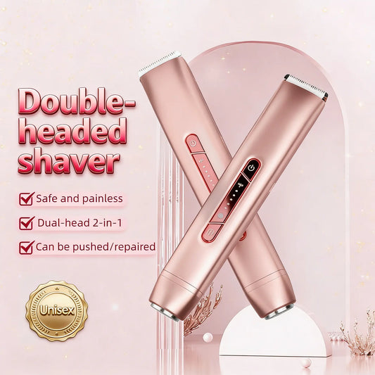 2-In-1 Electric Shaver for Women Painless Waterproof Bikini Trimmer Type-C Rechargeable Intimate Razor