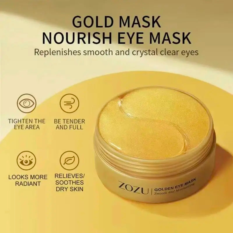 Avocado & Gold under Eye Patches 60 Pcs Day Night Eye Mask for Dark Circles Puffiness Hydrating Brightening Firming Eye Patches anti Aging Eye Care Skin Care